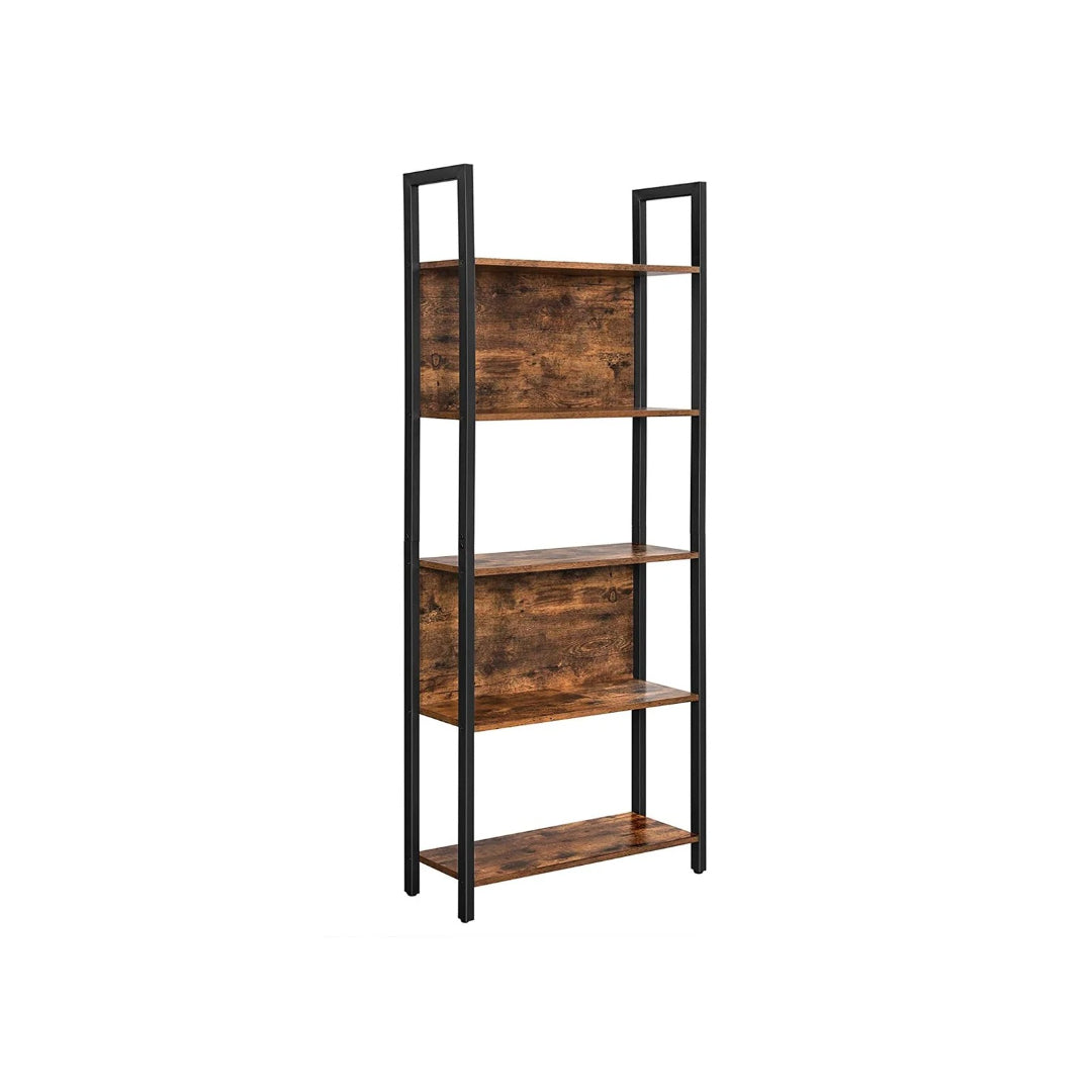 5 Tier Bookshelf With Steel Frame, 65 Inch Storage Bookcase
