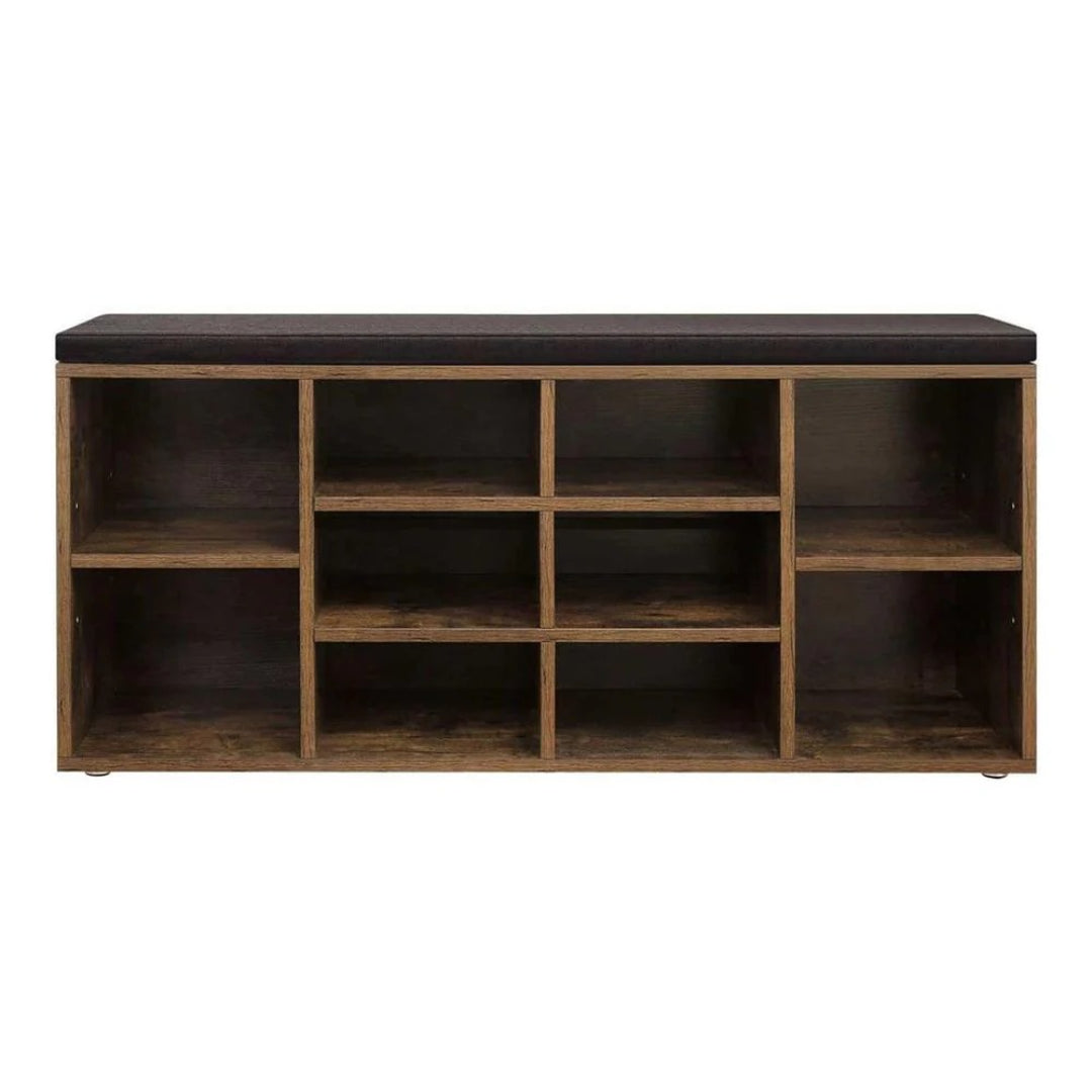 Shoe Storage Bench With Cushion, 9/10/12 Compartments Organizer