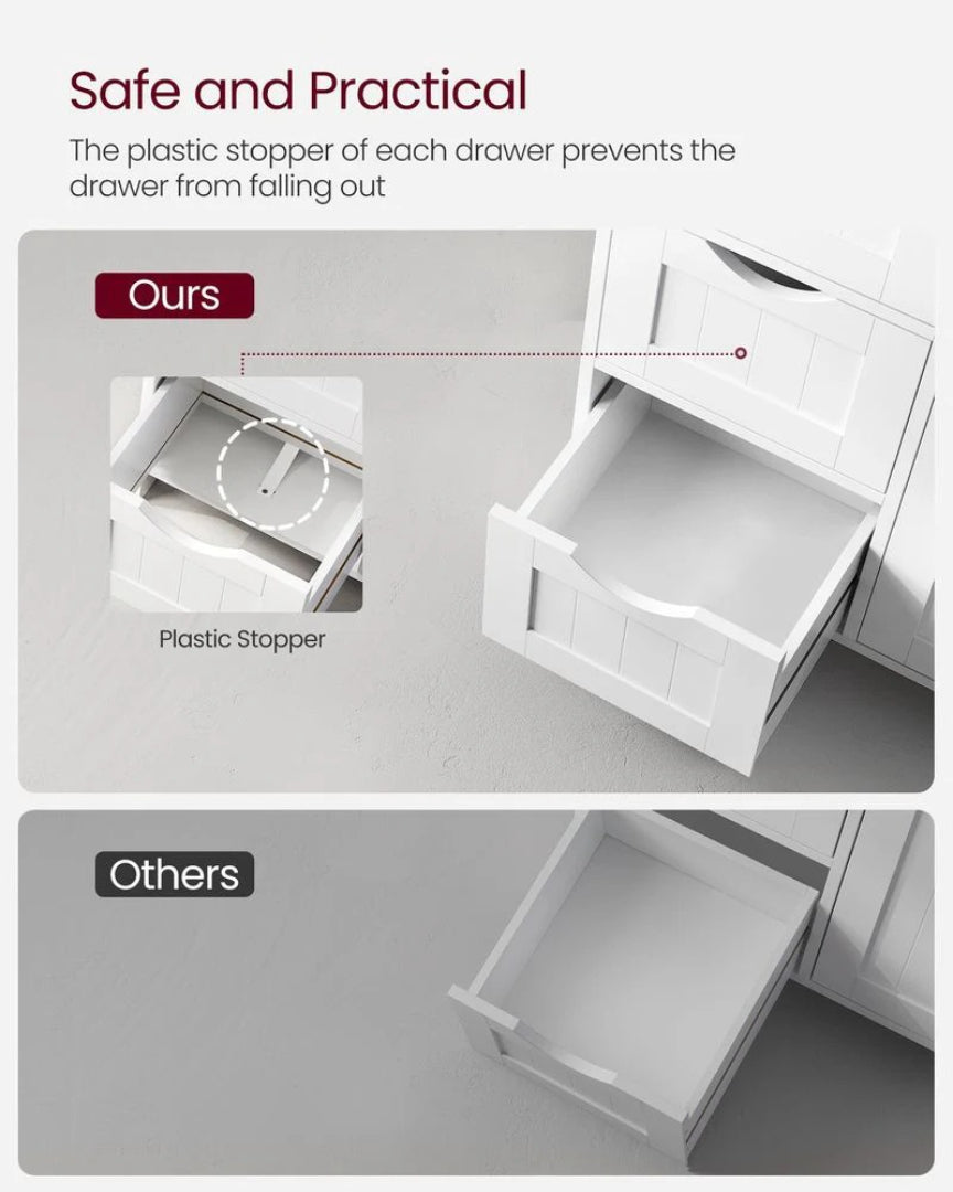 Bathroom Storage Cabinet With 3 Drawers Freestanding 23.6in Wide