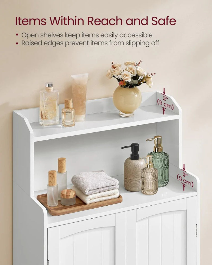 Bathroom Storage Cabinet With 2 Doors Adjustable Shelves