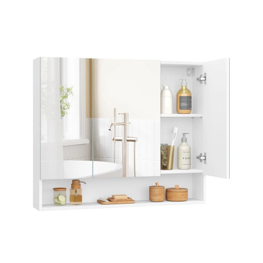 Bathroom Mirror Cabinet With Storage Wall Mounted 35.4in Wide