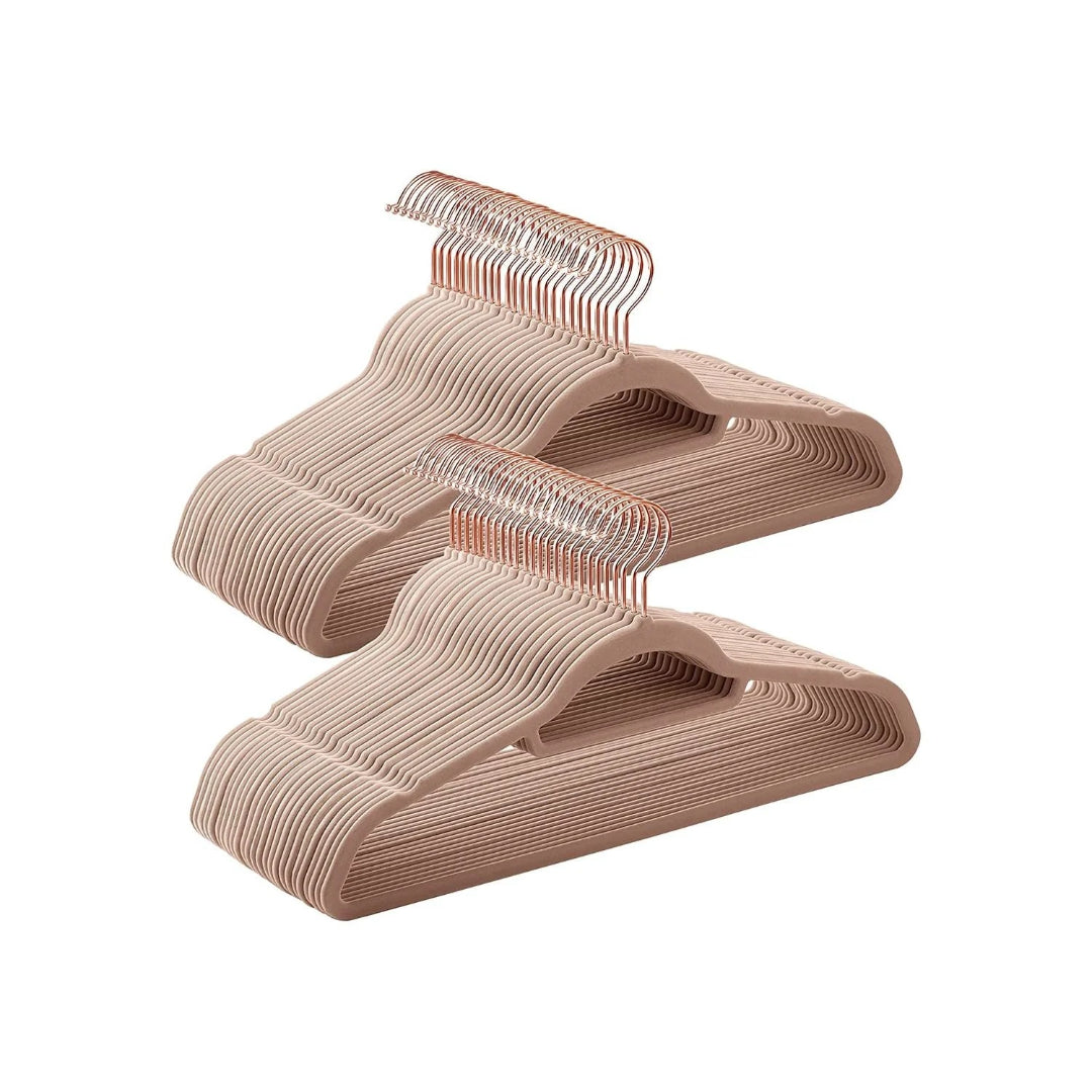 Velvet Clothes Hangers Set Of 50 Or 60 With Rose Gold Hook