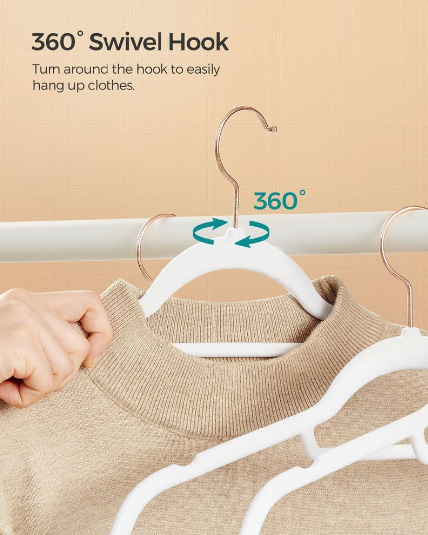 Velvet Clothes Hangers Set Of 50 Or 60 With Rose Gold Hook