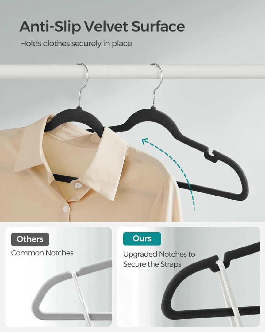 Velvet Clothes Hangers 60 Pack Non Slip