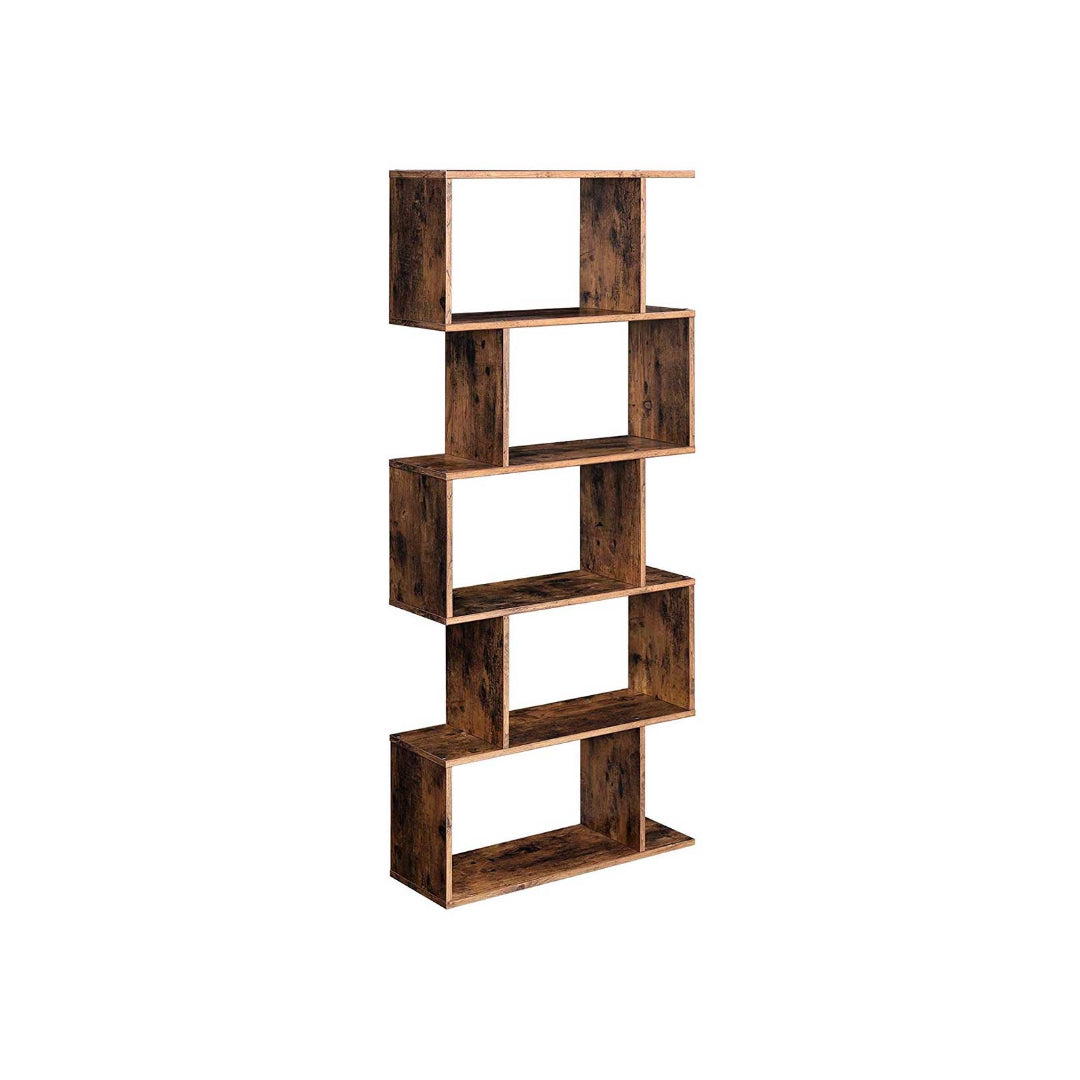 5 Tier Wooden Bookcase, 62.6 Inch Storage Shelf