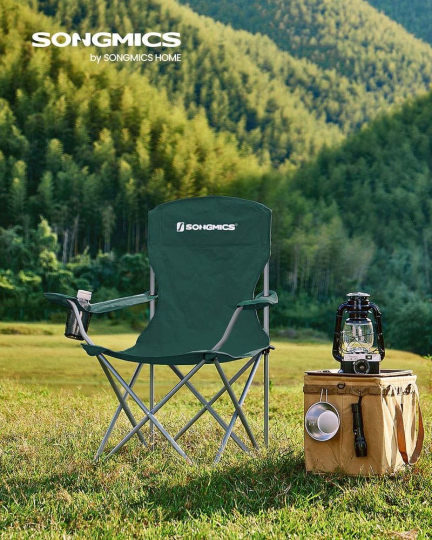 Camping Chairs Set of 2 Folding Chairs 330lb Capacity 35.4in Portable