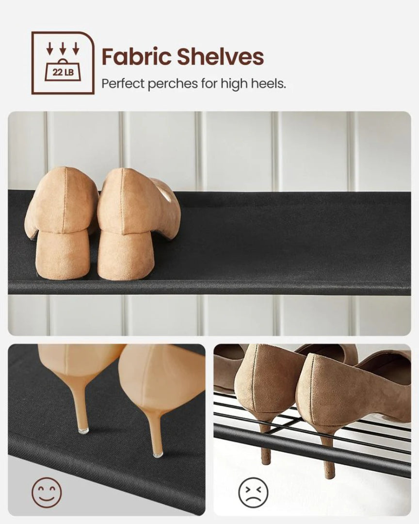 Hall Tree With Bench, Shoe Storage & 9 Hooks Entryway Coat Rack