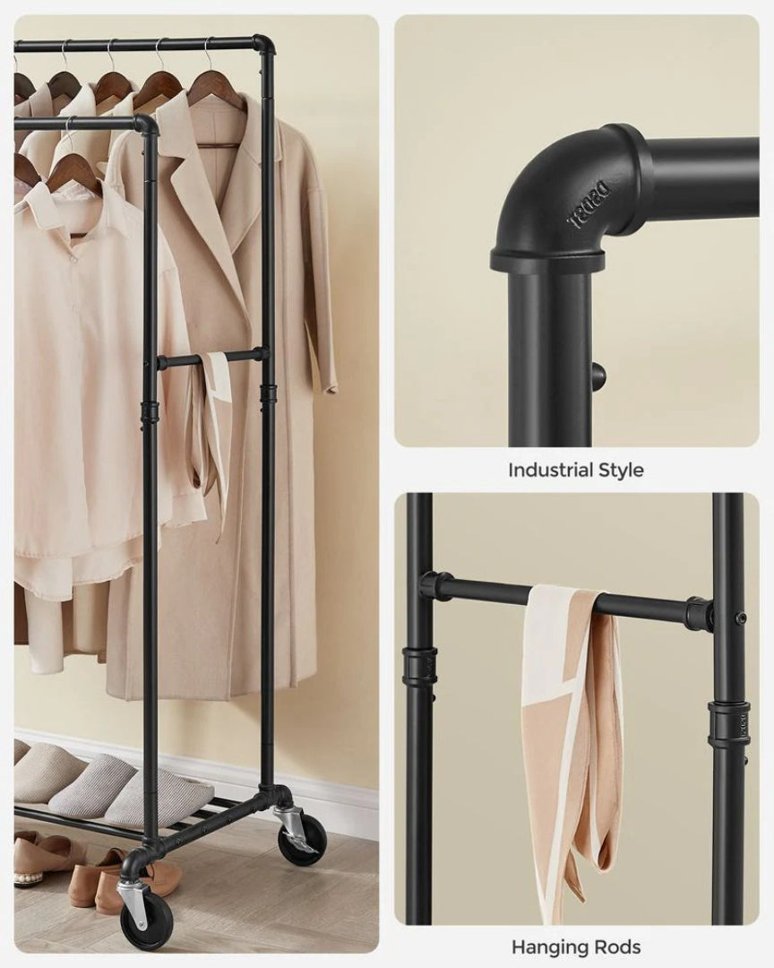 Clothing Rack With Shelf Heavy Duty Rolling Garment Rack 39.4in