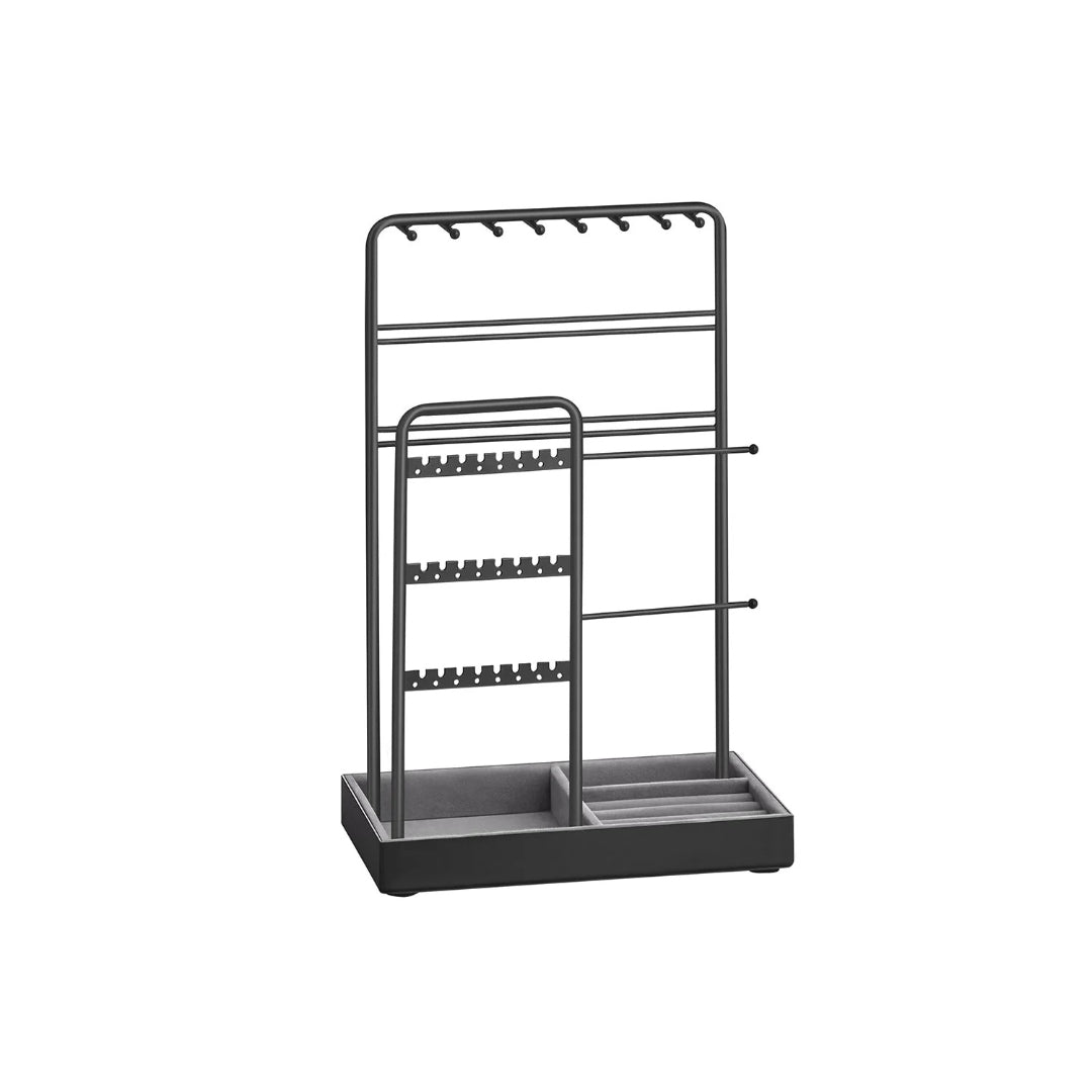 Jewelry Holder Stand With Metal Frame And Velvet Tray