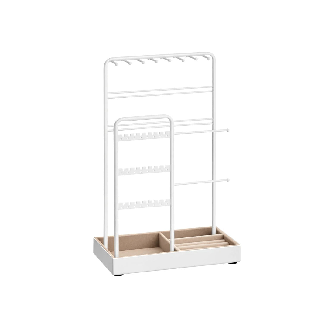 Jewelry Holder Stand With Metal Frame And Velvet Tray