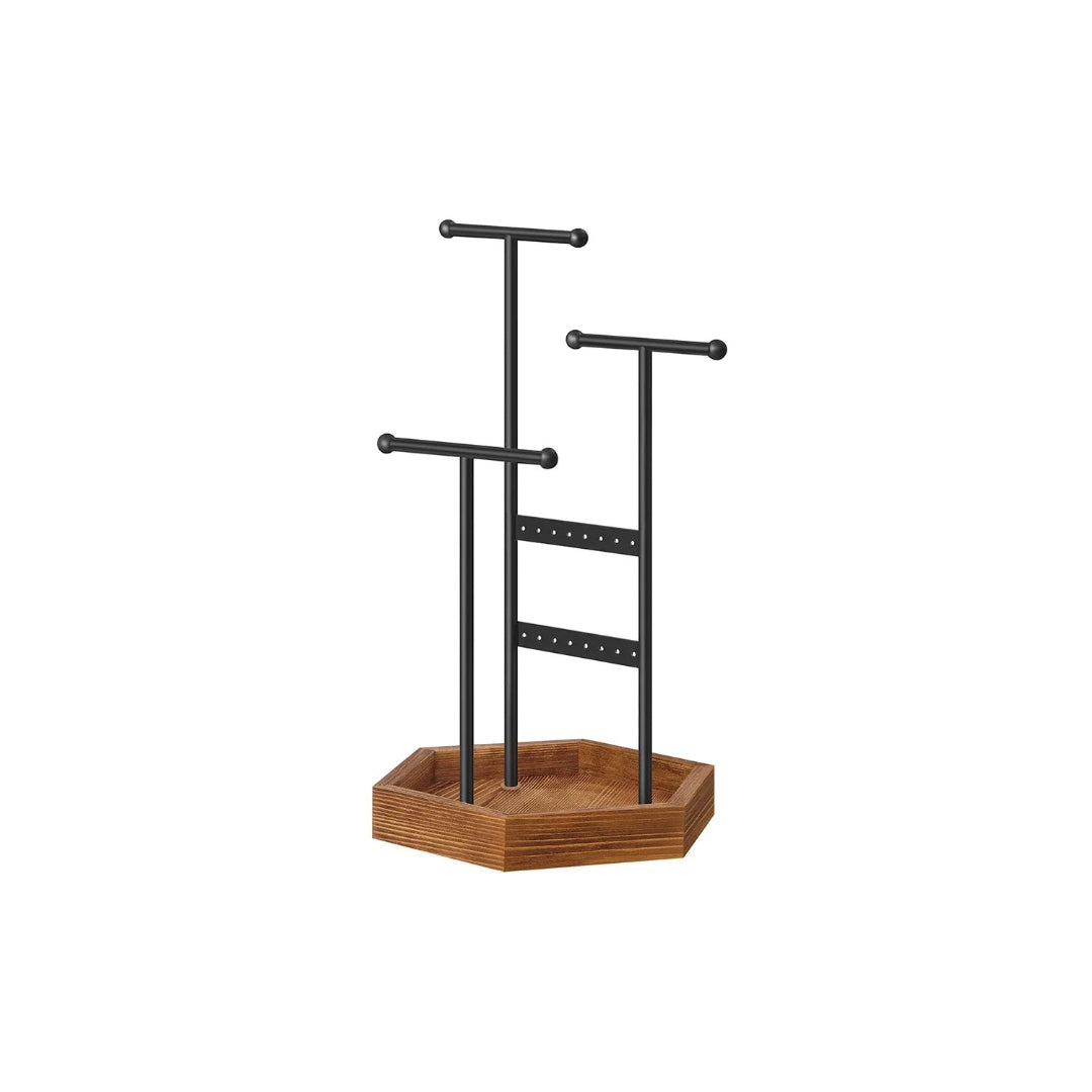 Jewelry Holder Stand With Metal Frame And Tray