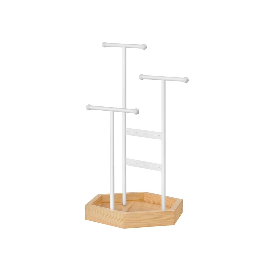 Jewelry Holder Stand With Metal Frame And Tray