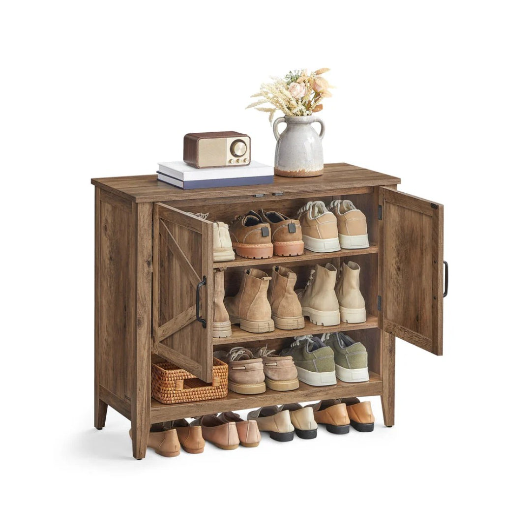 3 Tier Shoe Cabinet With Adjustable Shelf Storage Organizer
