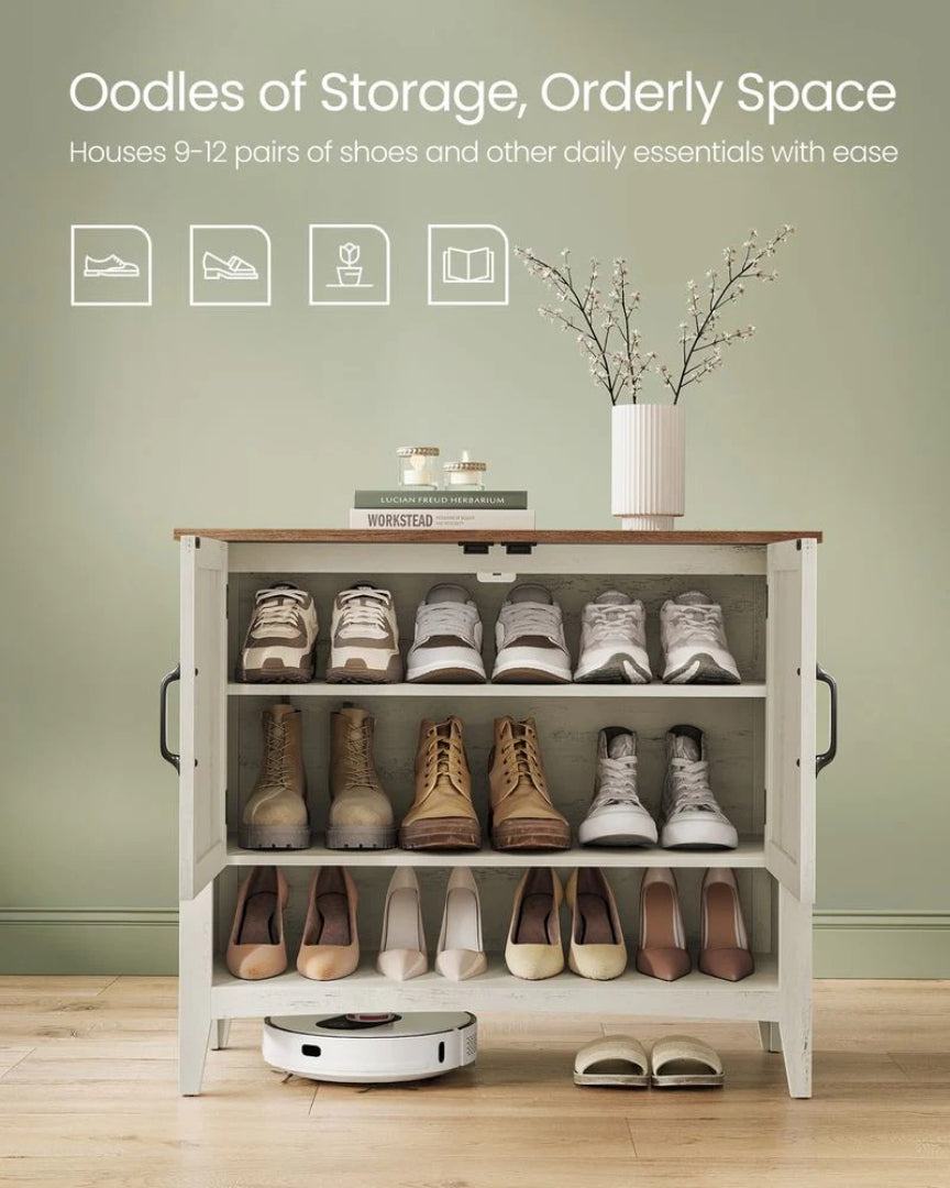 3 Tier Shoe Cabinet With Adjustable Shelf Storage Organizer