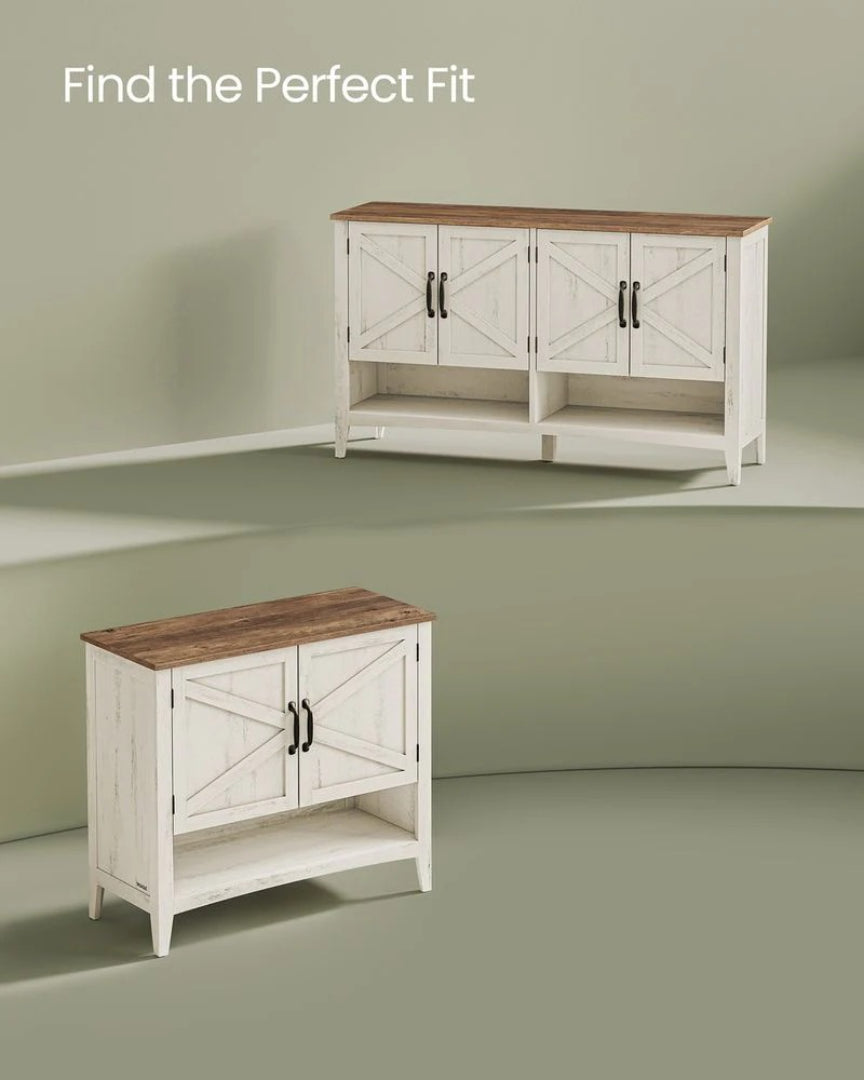 3 Tier Shoe Cabinet With Adjustable Shelf, Farmhouse Storage Unit