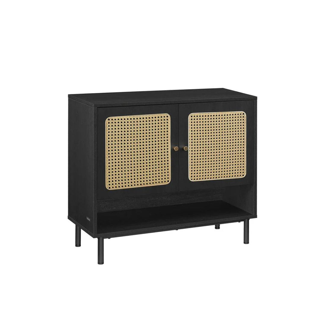 Rattan 3-Tier Shoe Cabinet with Adjustable Shelf, Entryway Storage