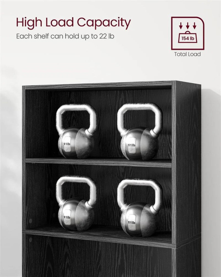6 Tier Open Bookcase With Adjustable Storage Shelves
