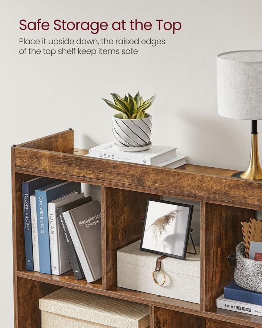 Bookcase With 8 Open Compartments, Multi Use Storage Shelf