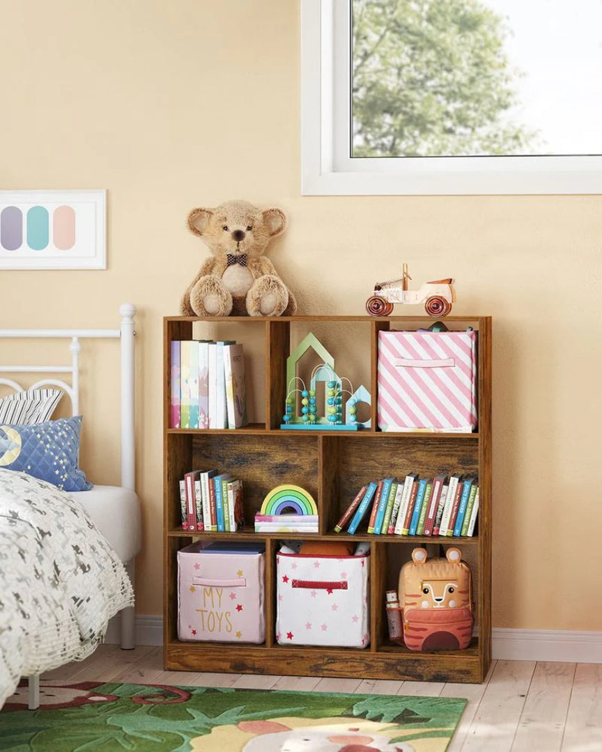 Bookcase With 8 Open Compartments, Multi Use Storage Shelf