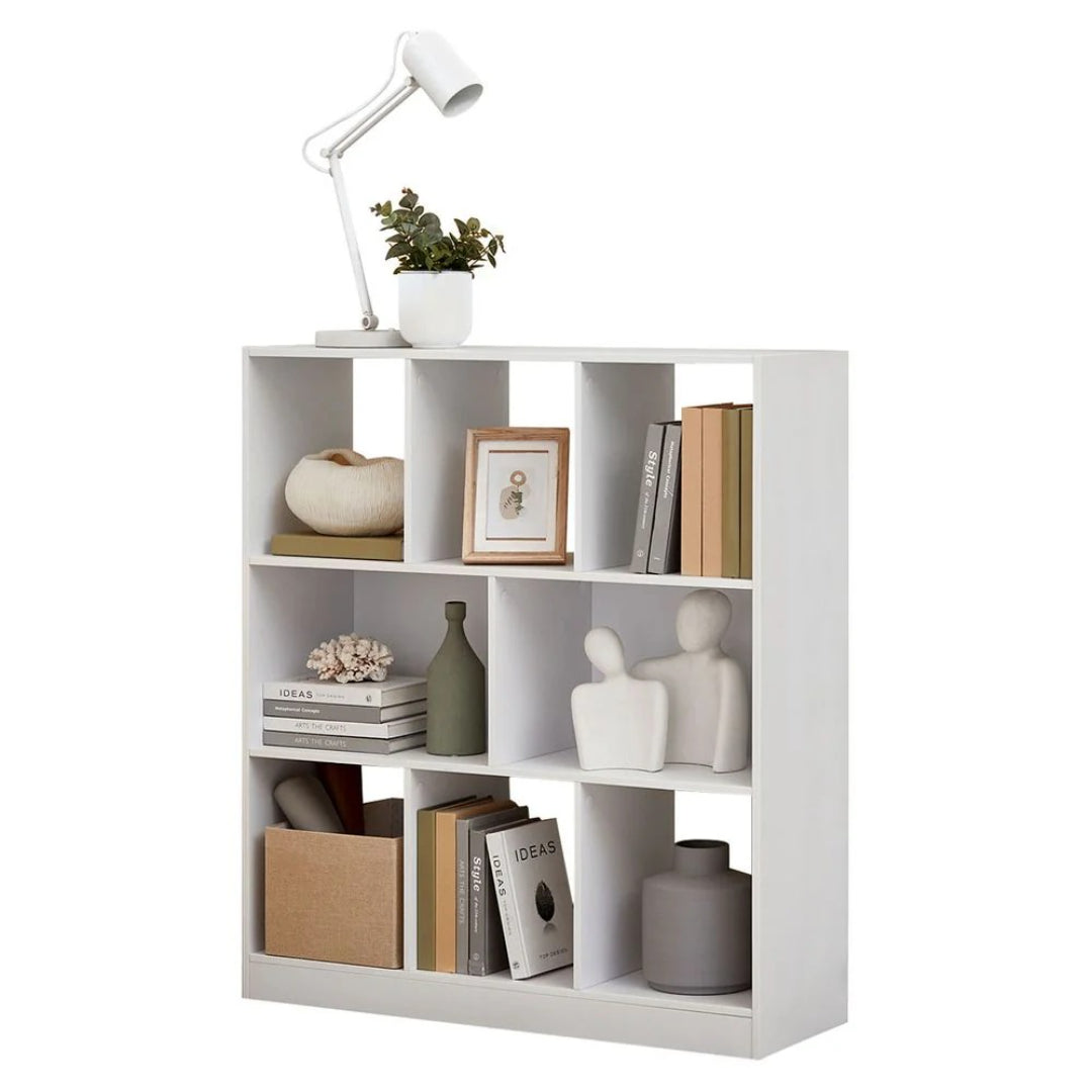 Bookcase With 8 Open Compartments, Multi Use Storage Shelf