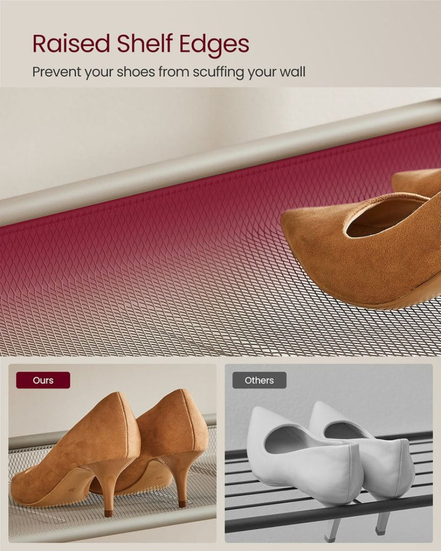 5 Tier Shoe Rack With Storage Shelves & Top Shelf Organizer