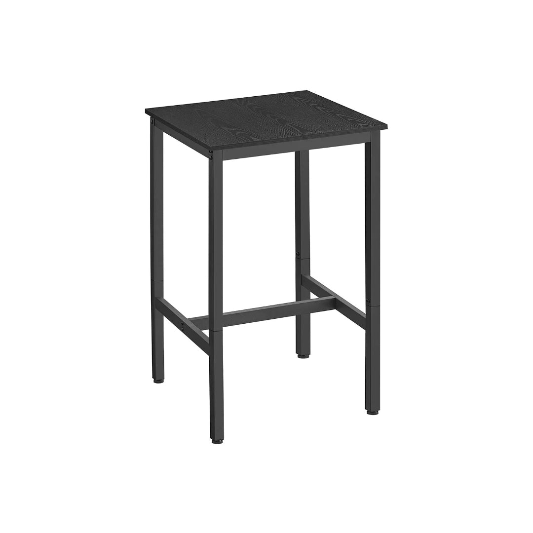 High Top Bar Table with Steel Frame, Industrial Square Pub Table