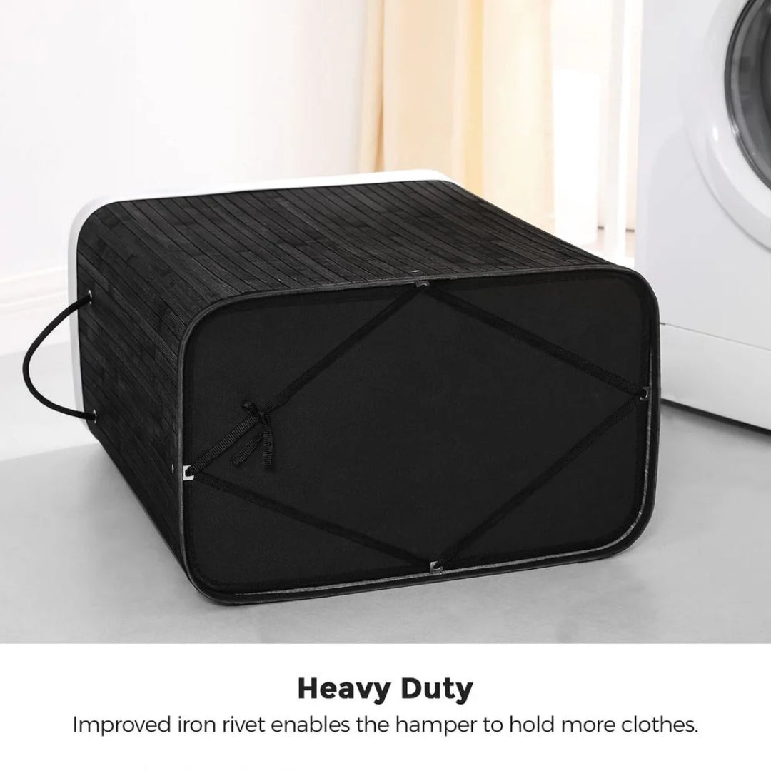 Laundry Hamper With Lid 26.4 Gallon Bamboo Basket 24in High