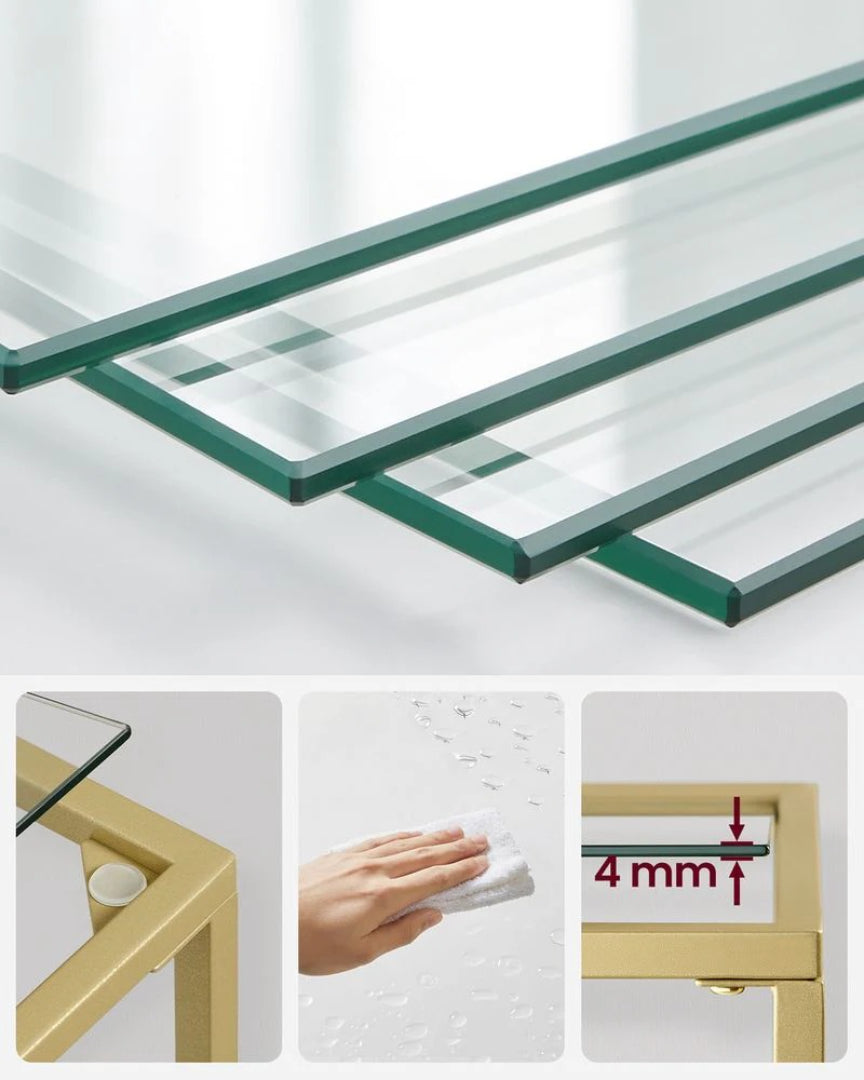 Tempered Glass Bookcase 4 Or 5 Tier Slim Shelving Unit