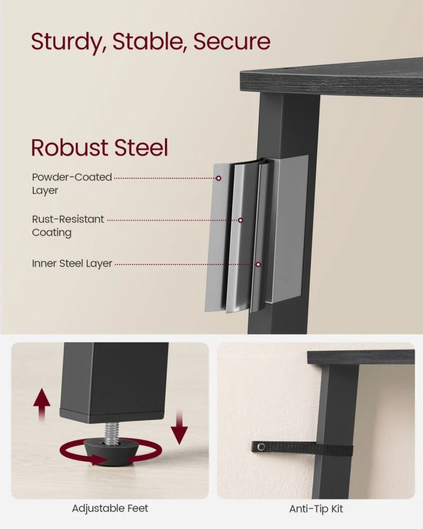 4 Tier Corner Bookshelf Industrial Storage Display Shelf