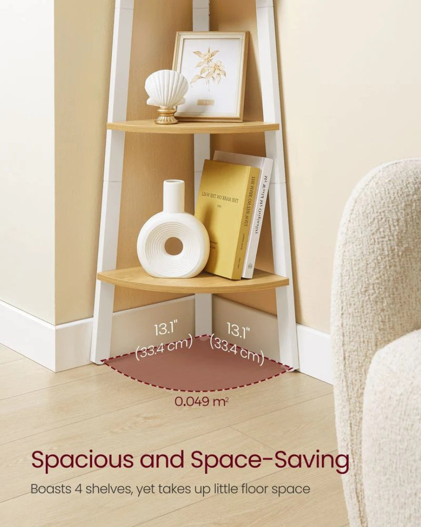 4 Tier Corner Bookshelf Industrial Storage Display Shelf