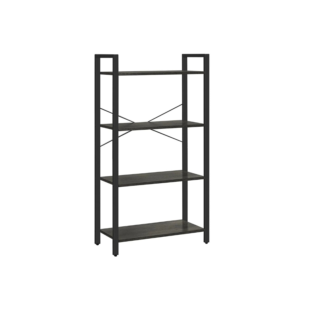 4 Tier Bookshelf With Steel Frame, 47.2 Inch Storage Shelf