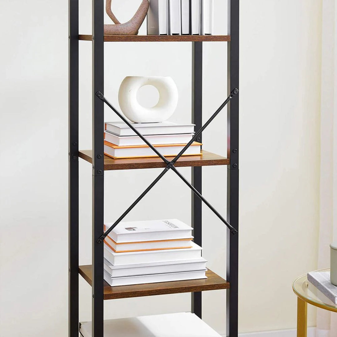 5 Tier Storage Shelving Unit, 60.6 Inch Narrow Bookcase