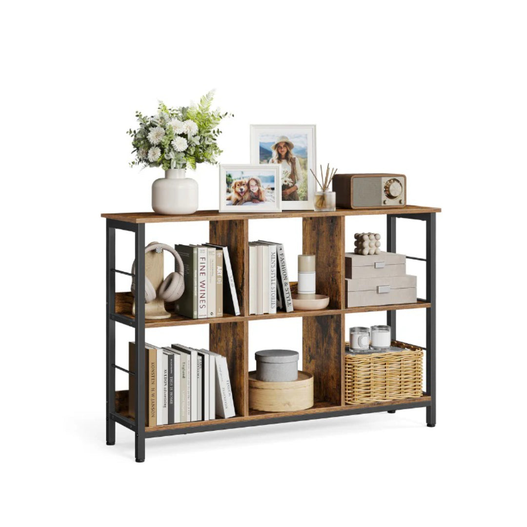 Bookshelf With Storage Cubes, 47.2/39.4 Inch Organizer Shelf