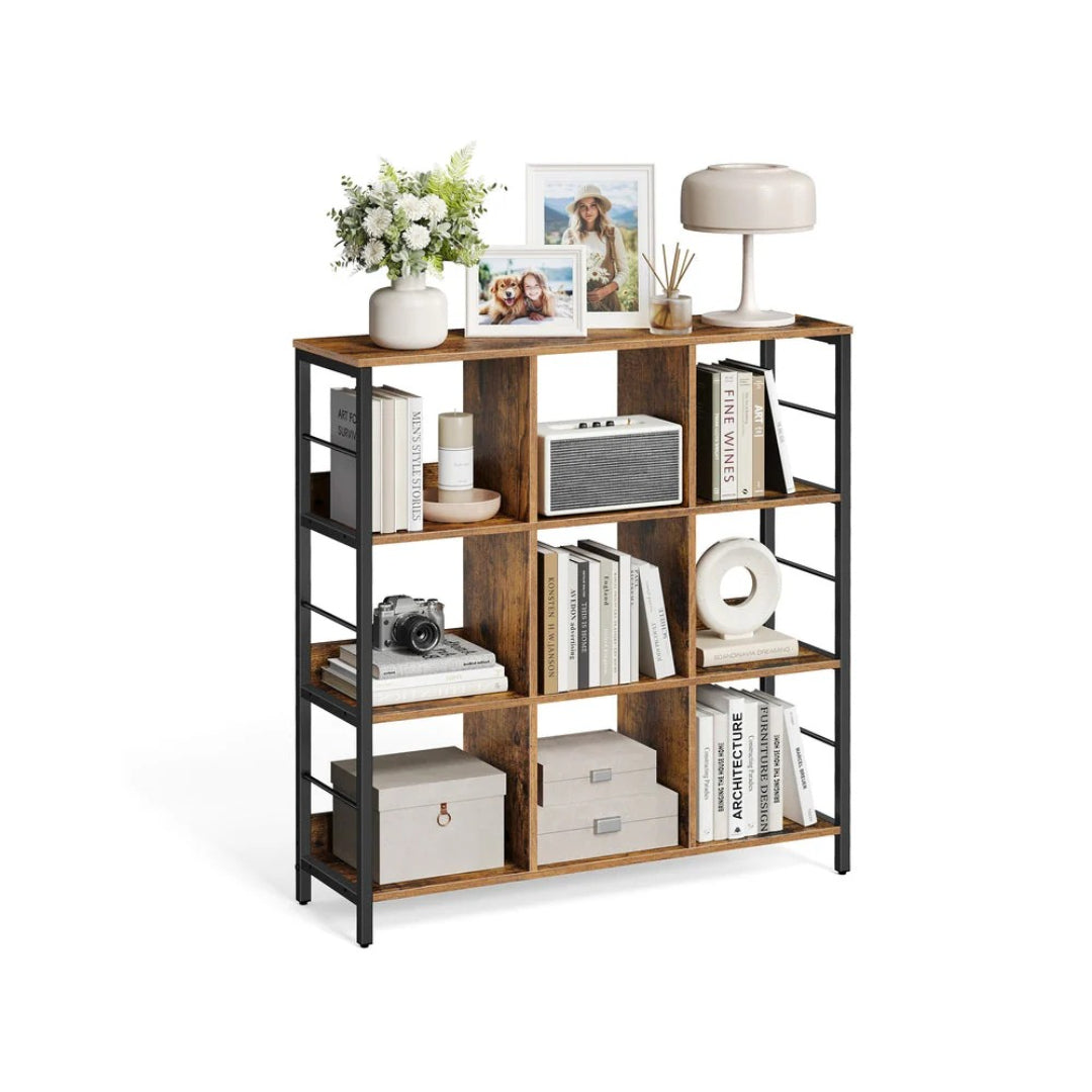 Bookshelf With Storage Cubes, 47.2/39.4 Inch Organizer Shelf