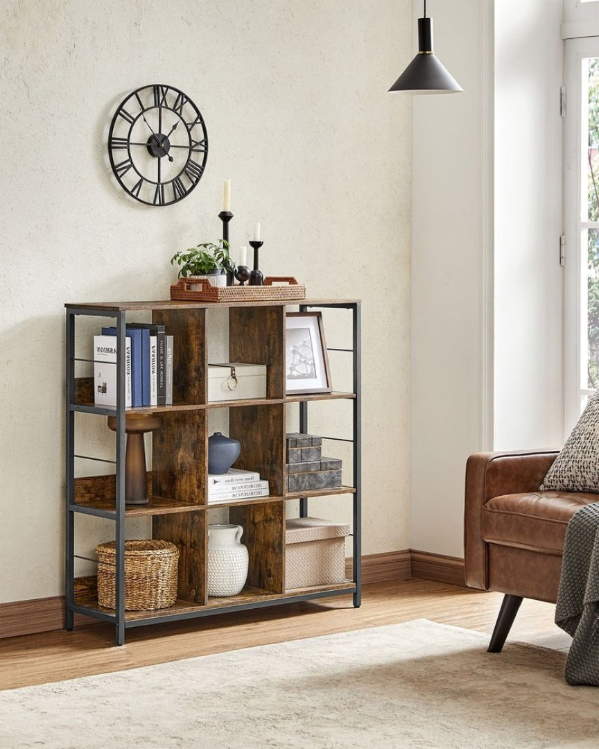 Bookshelf With Storage Cubes, 47.2/39.4 Inch Organizer Shelf