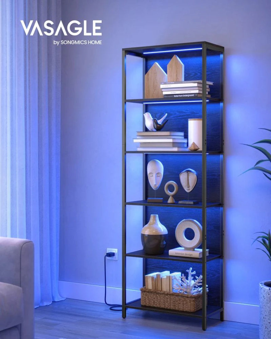 6 Tier LED Bookshelf With Dimmable Lights, 15.7/23.6 Inch Unit