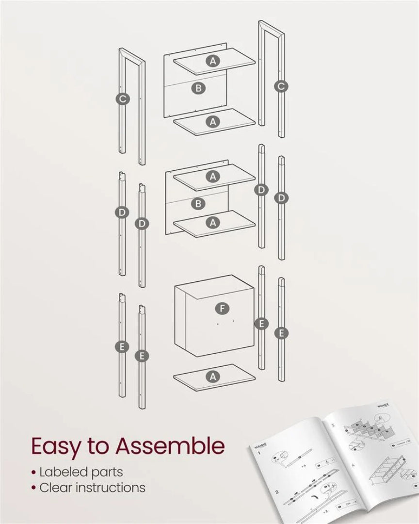 5 Tier Bookshelf With Drawer, 65 Inch Storage Bookcase