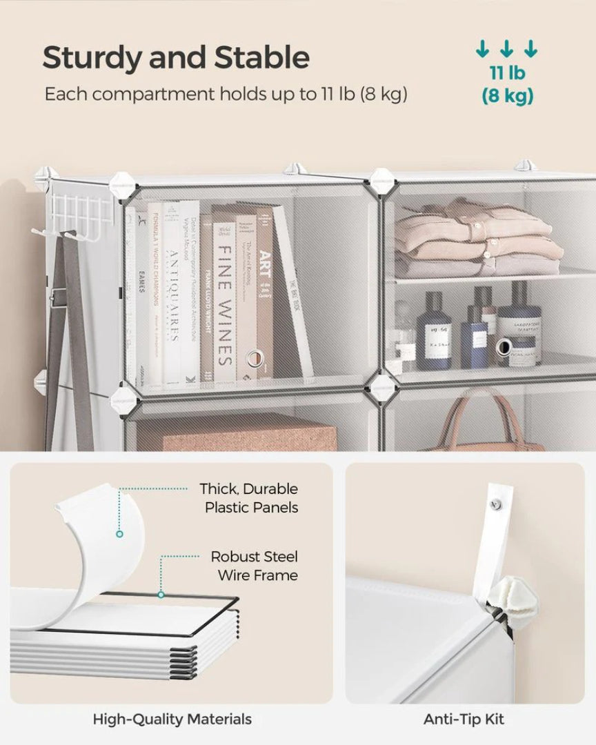 Shoe Organizer Cabinet With Doors 4 To 10 Cubes