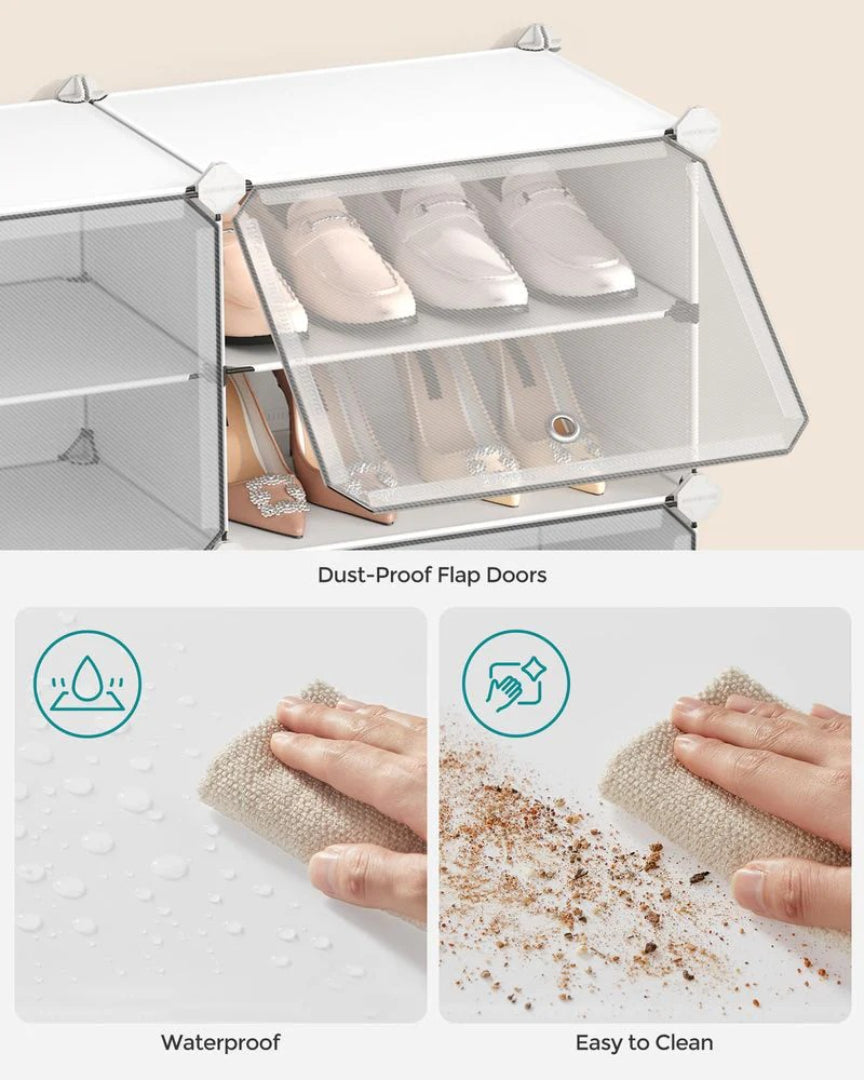 Shoe Organizer Cabinet With Doors 4 To 10 Cubes