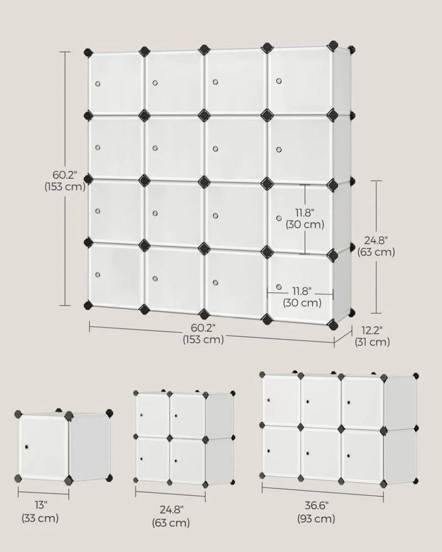 Cube Storage Cabinet With Doors 9 To 16 Plastic Cubes