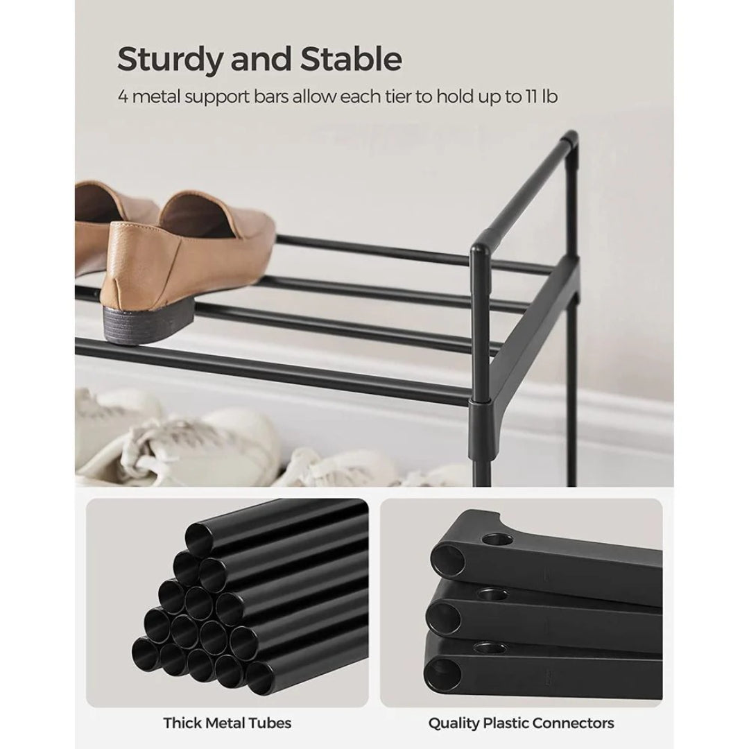 2/3/4/10 Tier Metal Shoe Rack, 36.2/46.1/17.7 Inch Organizer