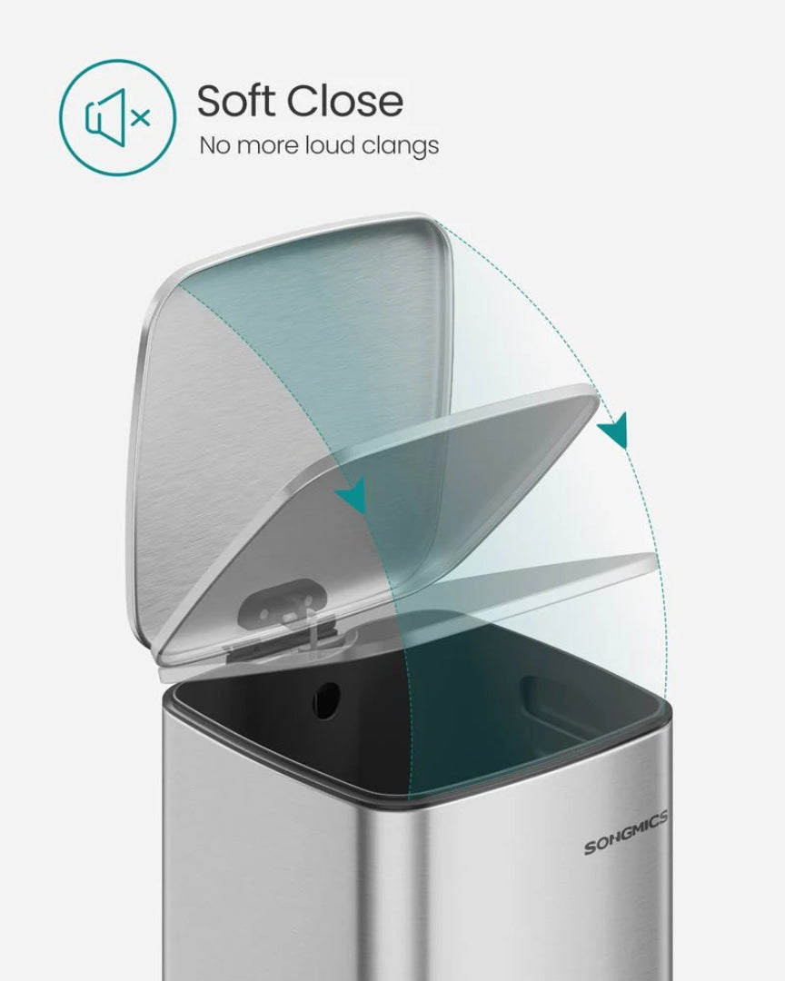 Stainless Steel Step Trash Can with Inner Bucket, 5.2–8 Gallon