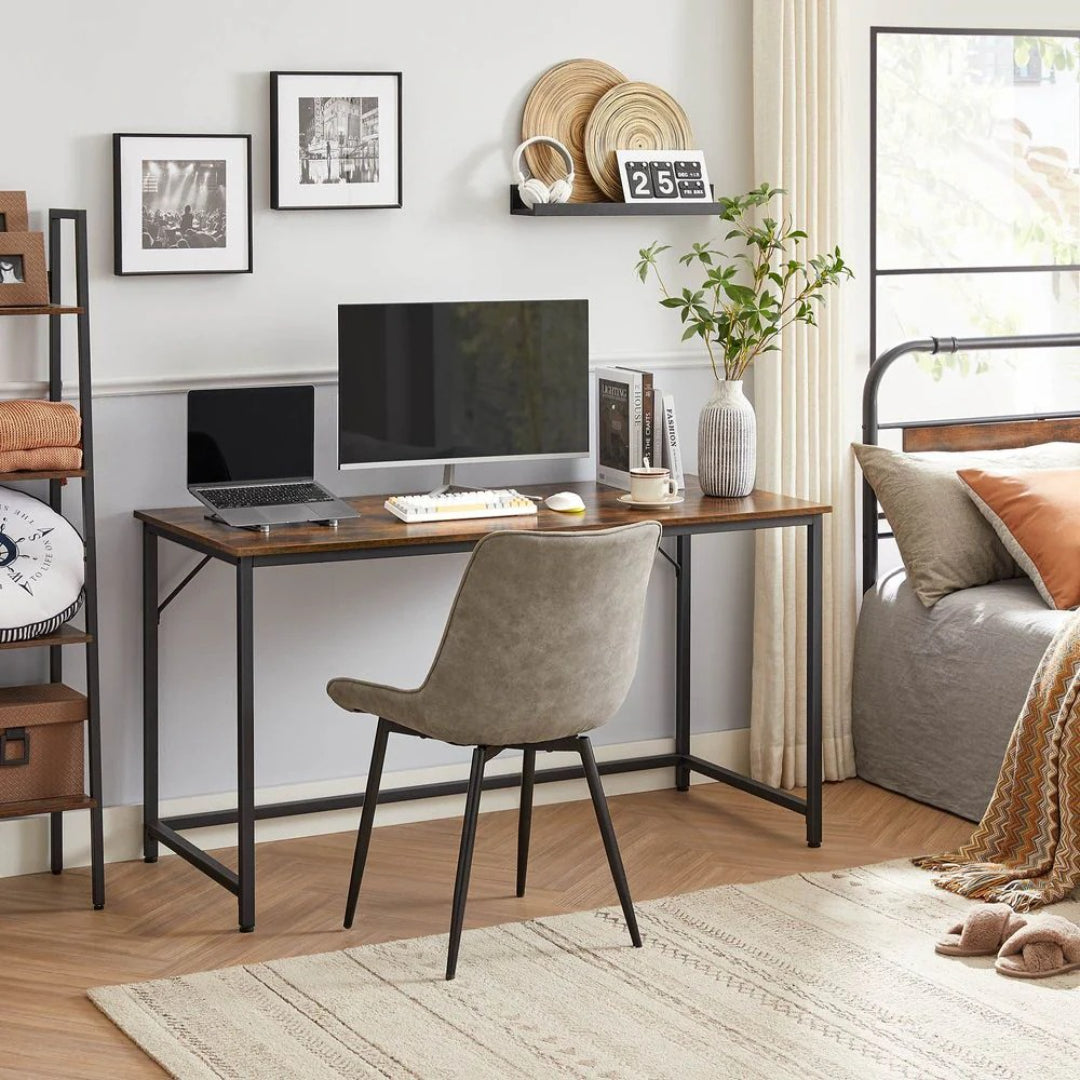 55 Inch Writing Desk For Home Office With Metal Frame