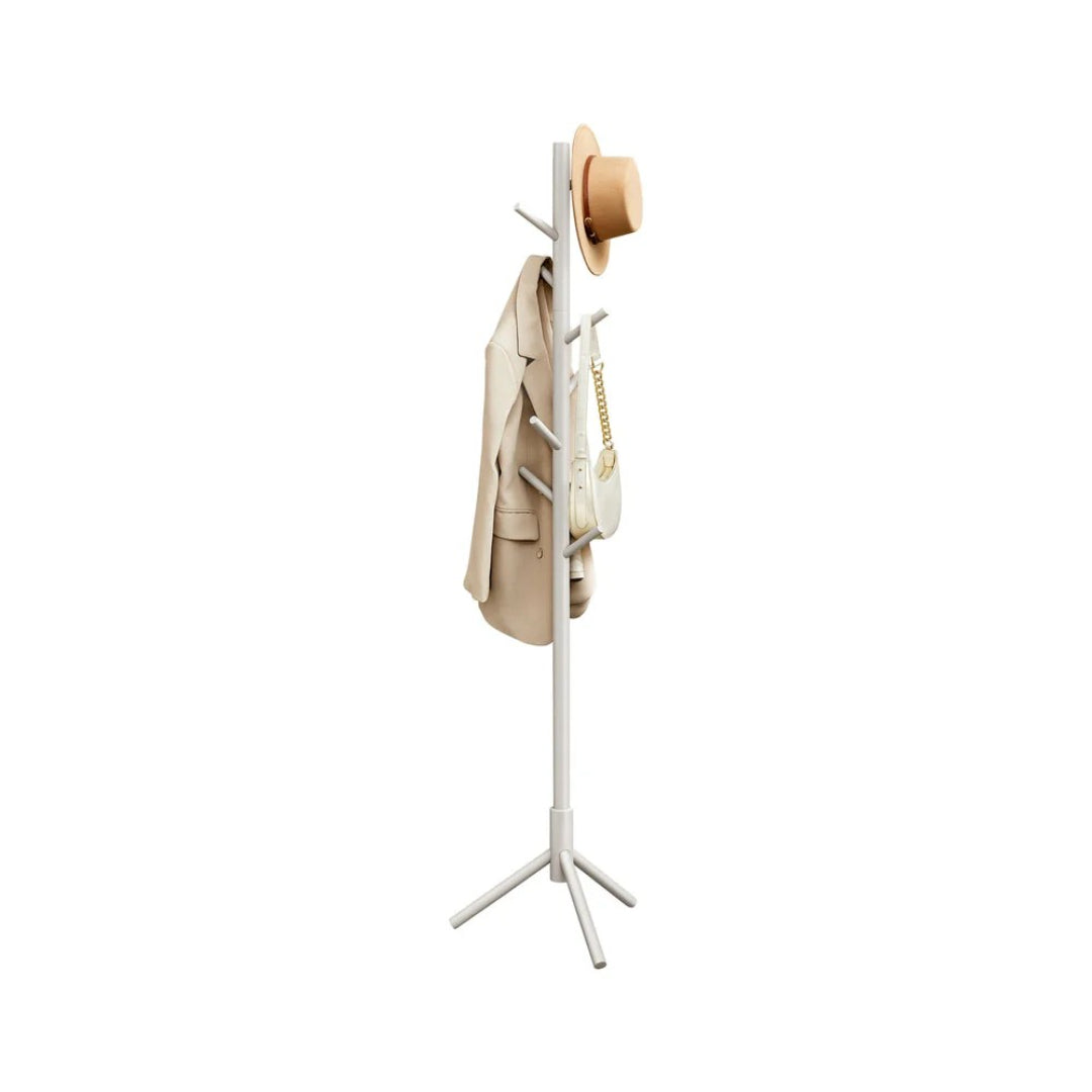 Solid Wood Coat Rack With 8 Hooks, 68.9 Inch Freestanding Stand