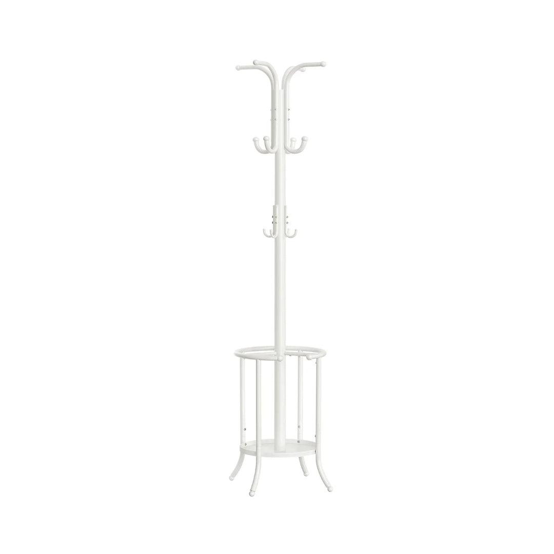 Freestanding Coat Rack With Umbrella Holder & 12 Hooks