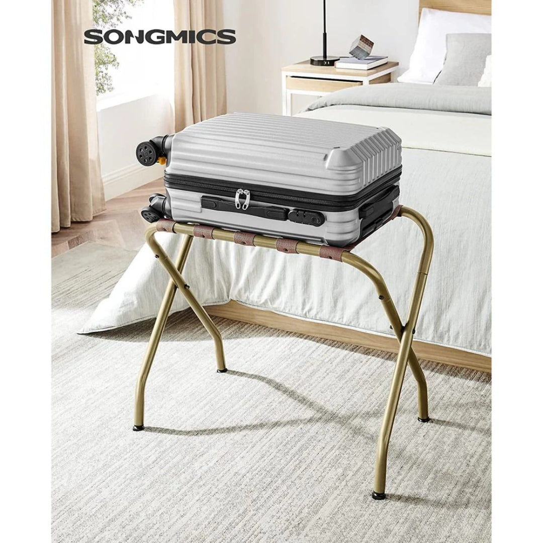 Folding Luggage Rack Steel Suitcase Stand For Guest Room