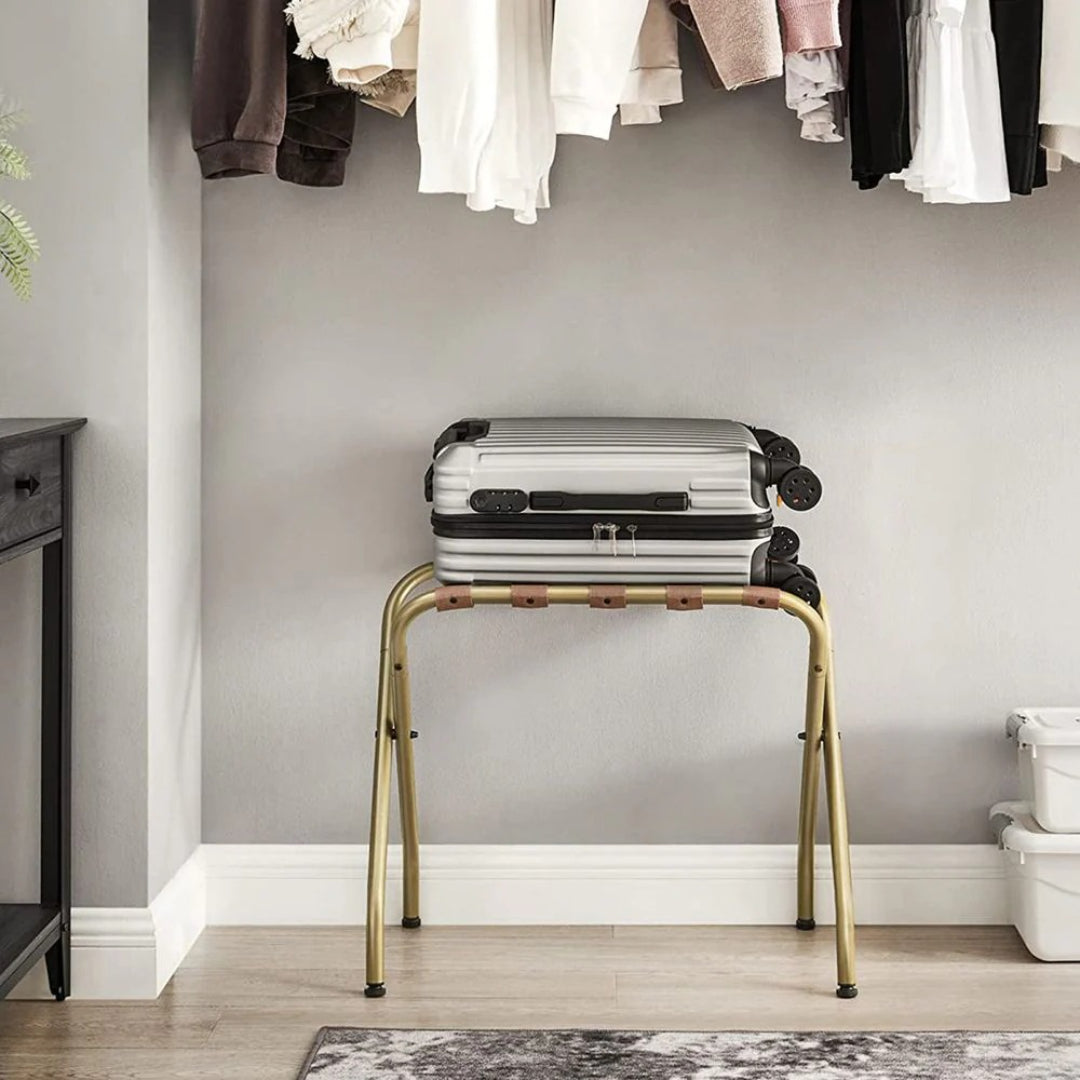 Folding Luggage Rack Steel Suitcase Stand For Guest Room