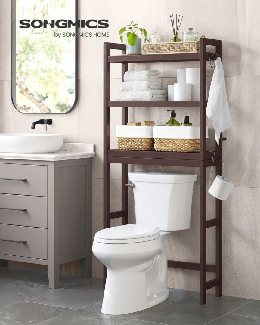 Bamboo Over Toilet Bathroom Organizer 3 Or 4 Tier Shelf