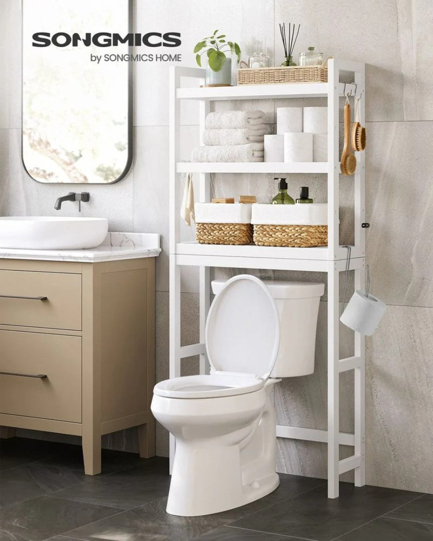 Bamboo Over Toilet Bathroom Organizer 3 Or 4 Tier Shelf