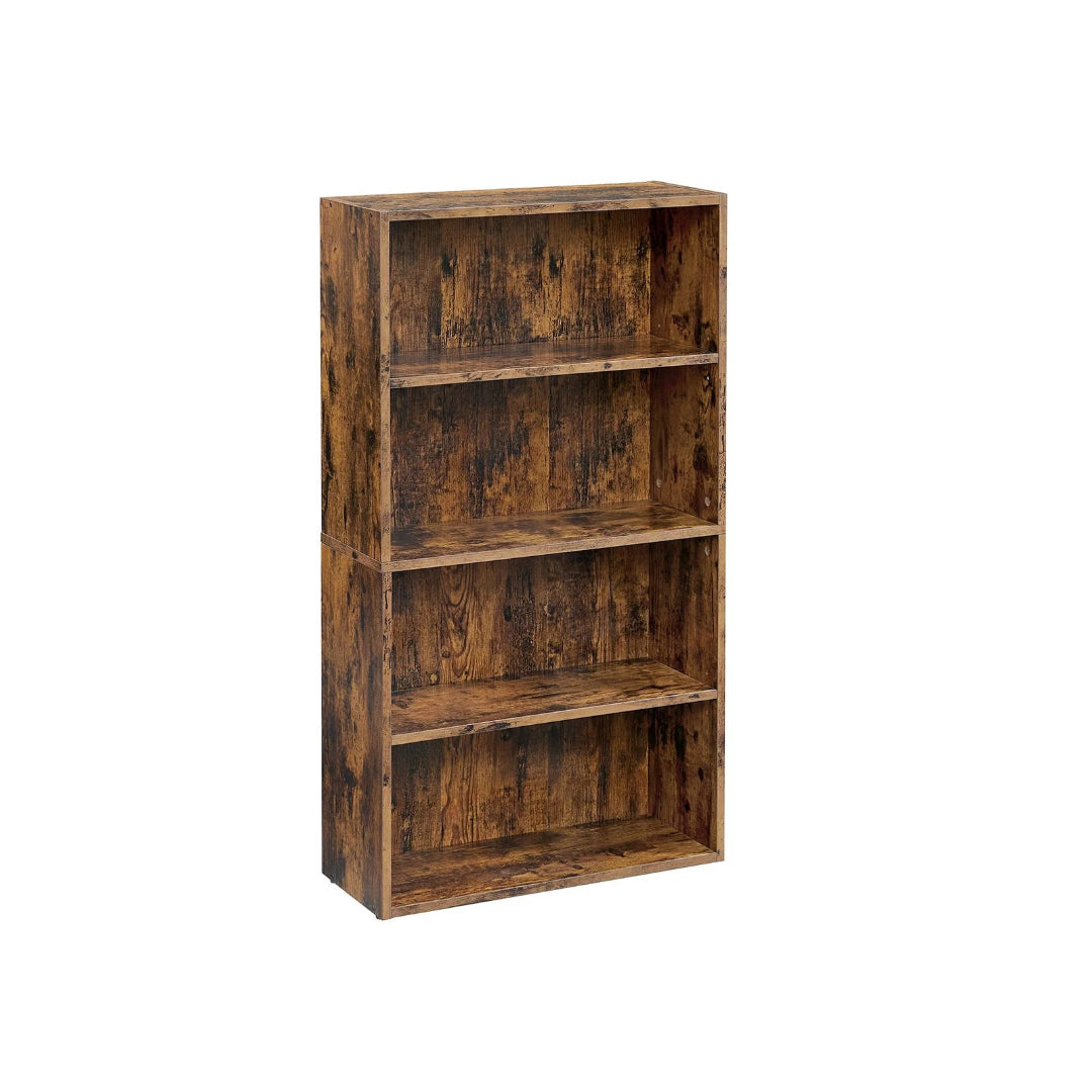 4 Tier Bookcase With Adjustable Shelves, 42.3 Inch Storage Shelf